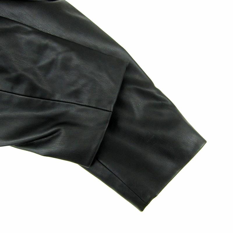 ZARA（ザラ） フェイクレザージャケット ショート丈 ステンカラー 無地