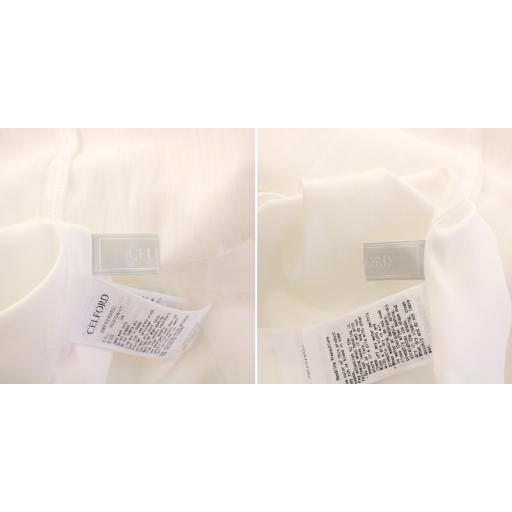 【中古】未使用品 セルフォード 2WAYボウタイティアードワンピース フレア マキシ ロング ノースリーブ リボン 白 未使用品 セルフォード CELFORD 24SS 2WAYボウタイティアード