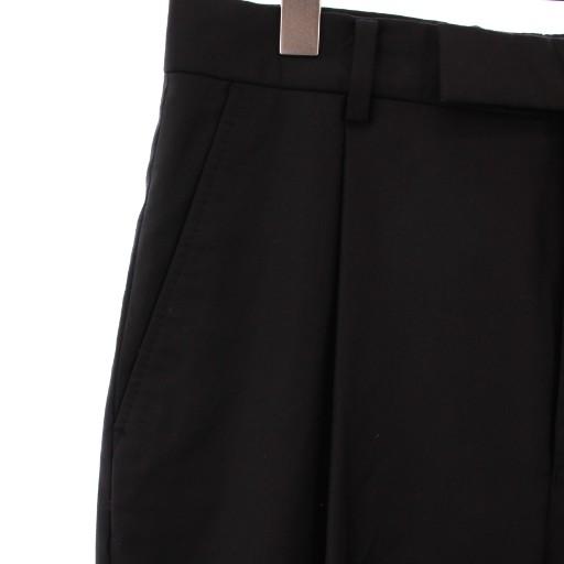 【中古】ワコマリア WACKO MARIA ロロピアーナ スラックスパンツ タック ジップフライ ウール 無地 ワンカラー S 黒 WACKO MARIA（ワコマリア） ロロピアーナ スラックスパンツ タック