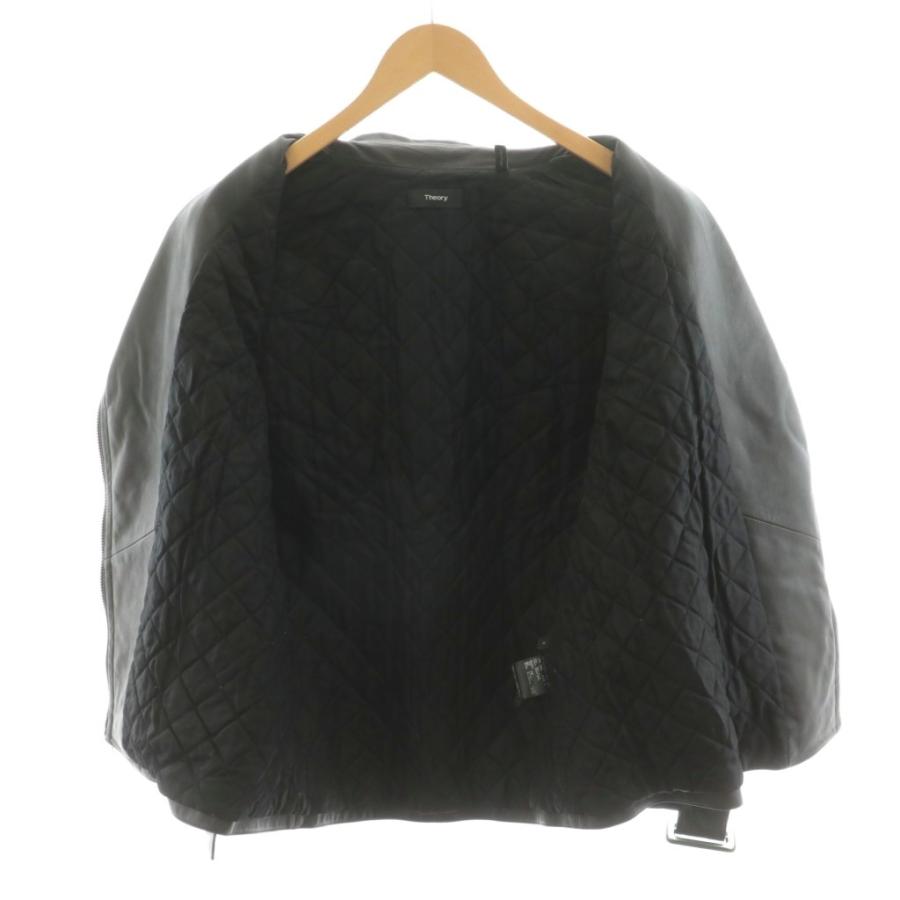 【中古】セオリー Theory SMOOTH NAPPA MOTO JKT LB ライダースジャケット ダブル 羊革 ラムレザー S 黒 theory（セオリー） Theory SMOOTH NAPPA MOTO JKT LB ライダース