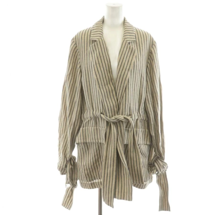 リネンストライプ リボンジャケット MAISON MARGIELA メゾンマルジェラ