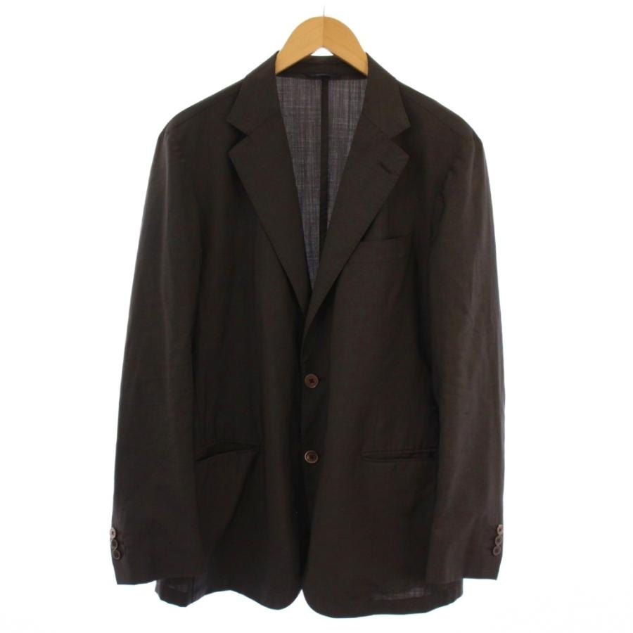 【中古】トンボリーニ TOMBOLINI テーラードジャケット シングル 2B ウール モヘヤ 52 茶 /BM メンズ トンボリーニ TOMBOLINI テーラードジャケット シングル 2B ウール
