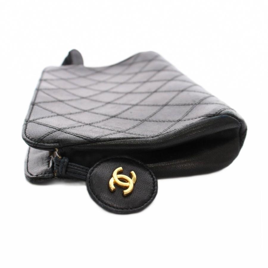 CHANEL（シャネル） ビコローレ ポーチ キルティング レザー 黒