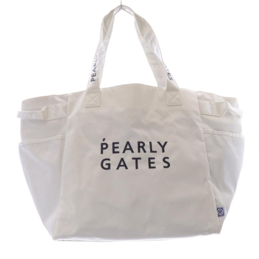 PEARLY GATES ホワイトトートバッグ パーリーゲイツ PEARLY GATES トートバッグ ハンドバッグ ロゴ 白