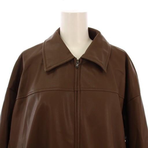 【中古】グリーミー Gleamy 24AW フェイクレザーブルゾン ジャケット ジップアップ F 茶 レディース グリーミー Gleamy 24AW フェイクレザーブルゾン ジャケット ジップ