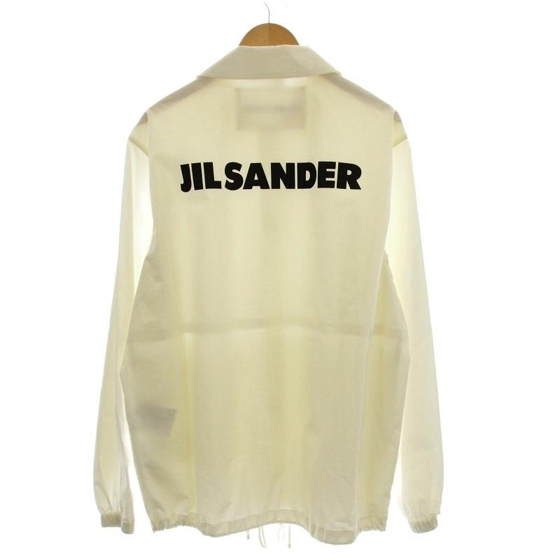 【中古】ジルサンダー JIL SANDER Logo Print Coach Jacket コーチジャケット バックプリント コットン 48 白 ジルサンダー JIL SANDER Logo Print Coach Jacket コーチジャケット