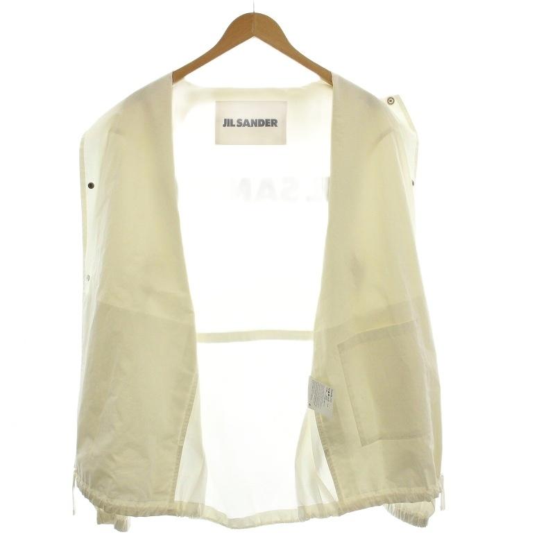 【中古】ジルサンダー JIL SANDER Logo Print Coach Jacket コーチジャケット バックプリント コットン 48 白 ジルサンダー JIL SANDER Logo Print Coach Jacket コーチジャケット