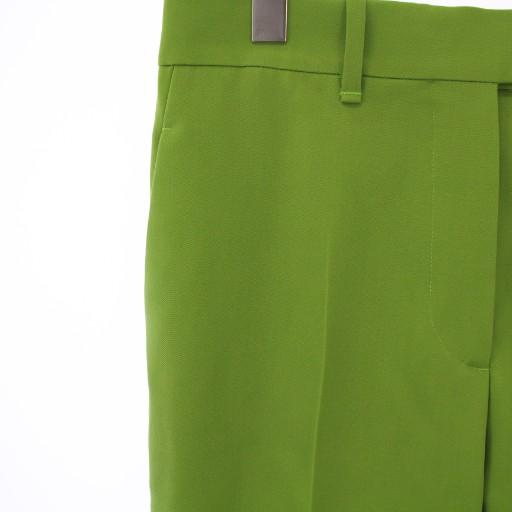 【中古】未使用品 カルバンクライン スラックスパンツ ジップフライ サイドライン ウール シルク 1 緑 タグ付き Calvin Klein（カルバン・クライン） 未使用品 スラックスパンツ