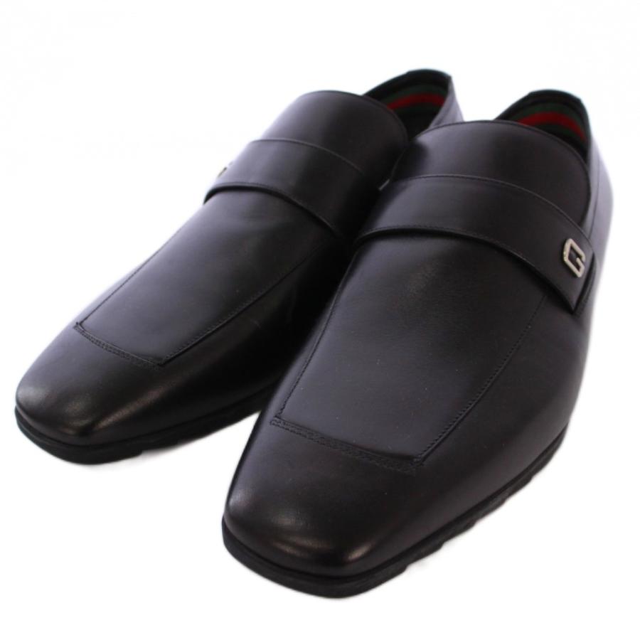 イタリア製　グッチ　紳士革靴 GUCCI グッチ 革靴 ビジネスシューズ メンズ8 約27cm ブラック レザー