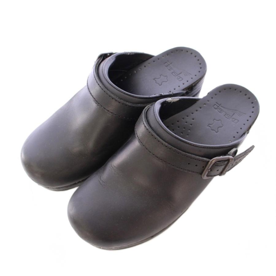 【中古】ダンスコ DANSKO サボサンダル 厚底 レザー ワンカラー ベルト 37 黒 ブラック /BB レディース ダンスコ DANSKO サボサンダル 厚底 レザー ワンカラー ベルト 37 黒