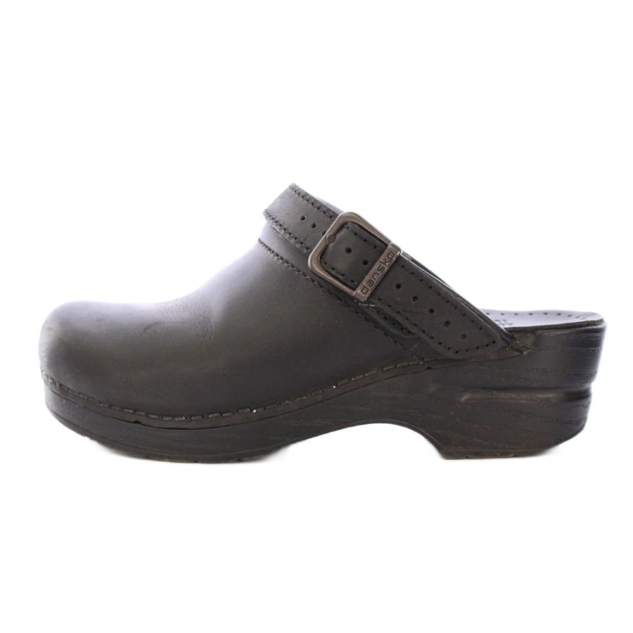 ダンスコ DANSKO サボサンダル 厚底 レザー ワンカラー ベルト 37 黒