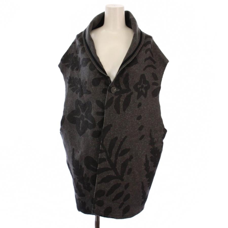 【中古】ソウソウ SOU SOU 莢 ベスト ジャケット フード 野の花 ウール F グレー /BM レディース ソウソウ SOU 莢 ベスト ジャケット フード 野の花 ウール F グレー