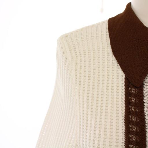 マメクロゴウチ ニッテッドシャツウィズダイヤモンドパターン ニット