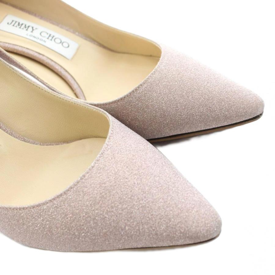 【中古】ジミーチュウ JIMMY CHOO ROMY 60 パンプス ポインテッドトゥ グリッター 35.5 ピンク /KU レディース ジミーチュウ JIMMY CHOO ROMY 60 パンプス ポインテッドトゥ