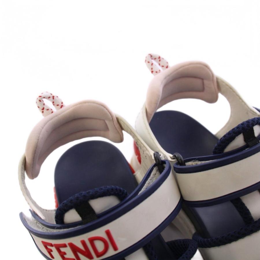 FENDI（フェンディ） FENDI T-REX ケージサンダル ストラップ 35 白 紺
