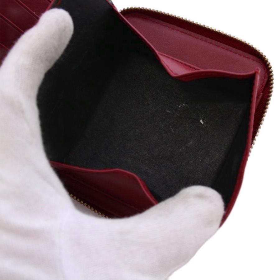 【中古】コムデギャルソン COMME des GARCONS 財布 二つ折り ラウンドファスナー レザー 赤 SA2100 /BM レディース コムデギャルソン COMME des GARCONS 財布 二つ折り ラウンド