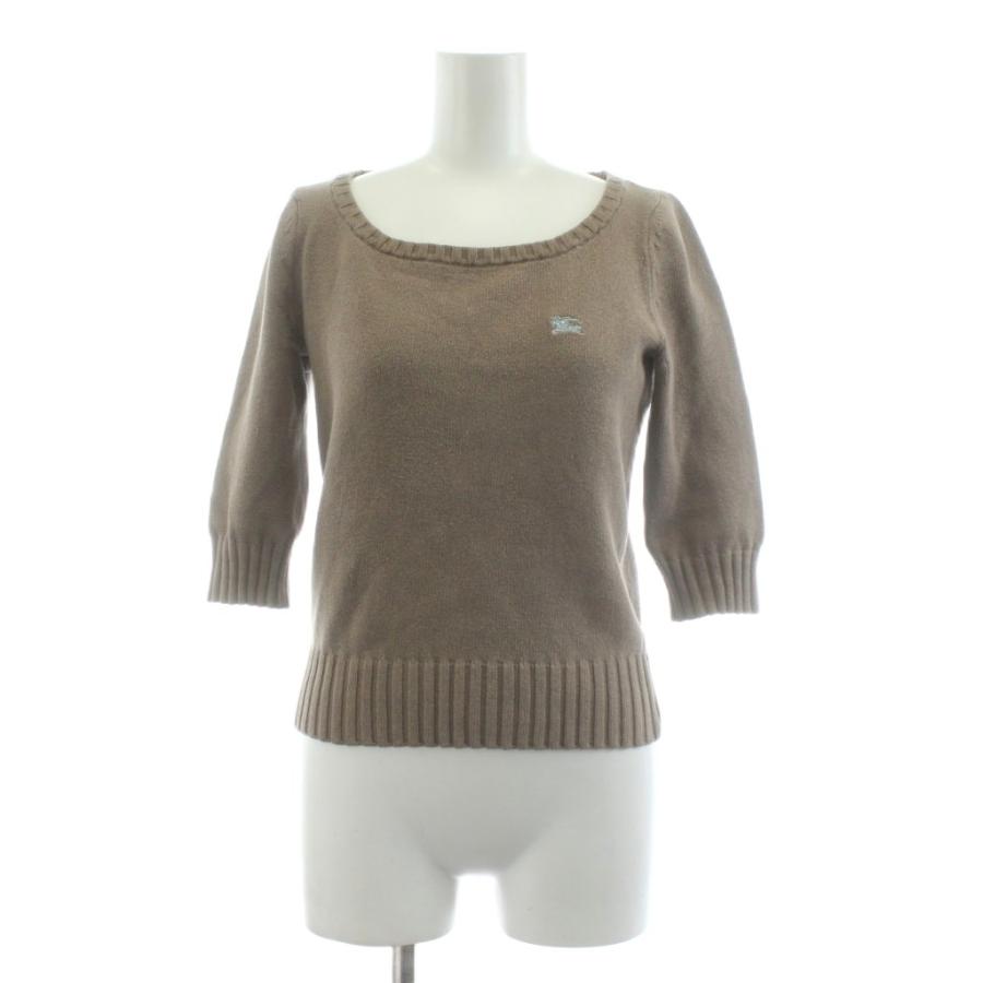 BURBERRY バーバリー ブルーレーベル　ベージュ　ロゴ刺繍　ニット BURBERRY BLUE LABEL（バーバリーブルーレーベル） ニット カットソー