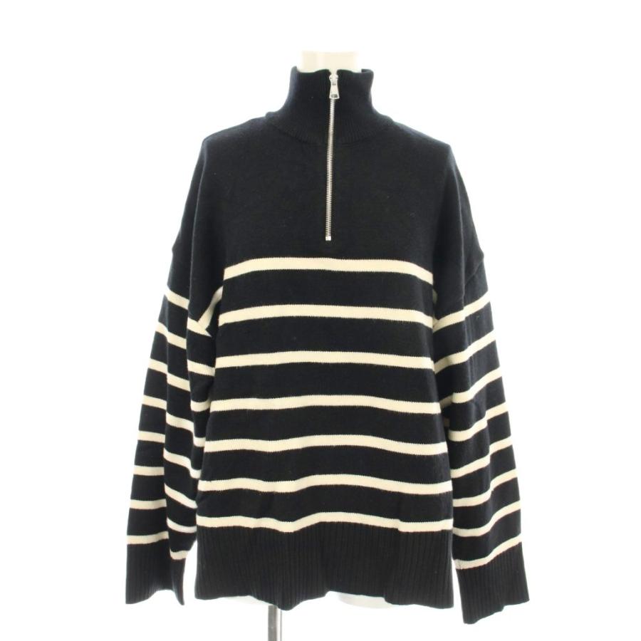 ZARA（ザラ） ニット セーター ハーフジップ 長袖 ハイネック M 黒