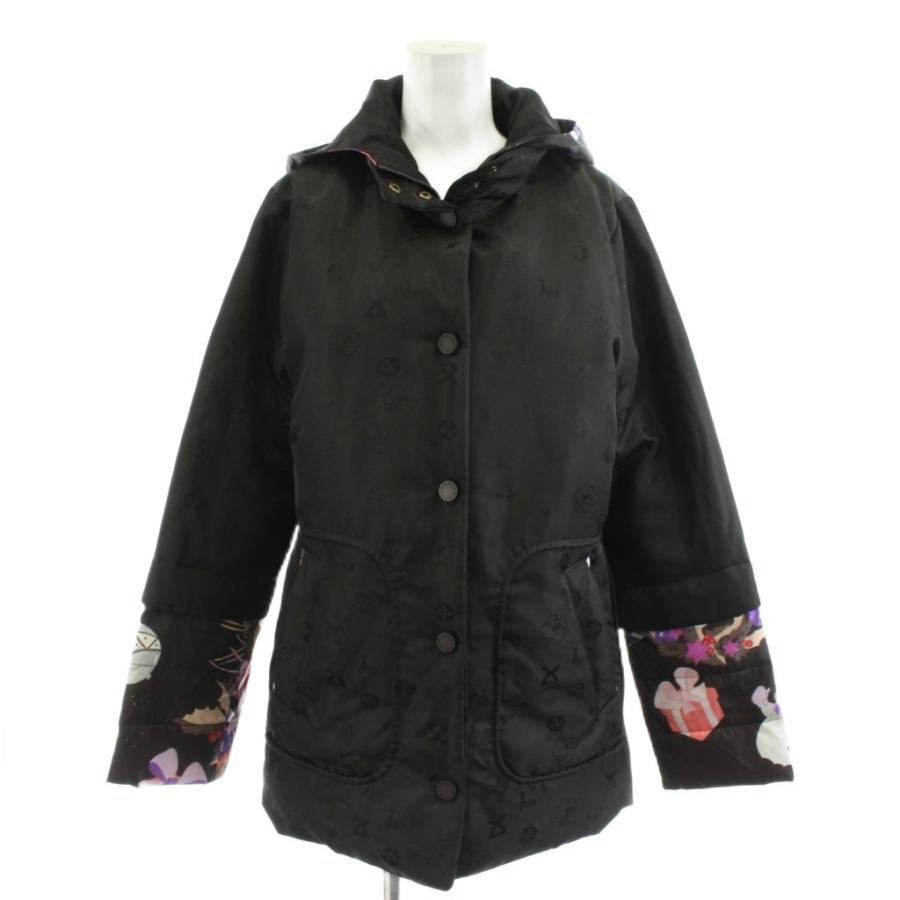 レオナール　ダウンジャケット　フード　ジッパーボタン　黒　38　日本製 レオナール ダウンジャケット フード ジッパーボタン 黒 38 日本製