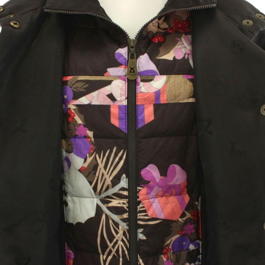 【中古】レオナールスポーツ LEONARD SPORT ダウンジャケット 総柄 フード 花柄 38 ピンク 茶 ブラウン 0545274 レオナールスポーツ LEONARD SPORT ダウンジャケット 総柄 フード 花柄