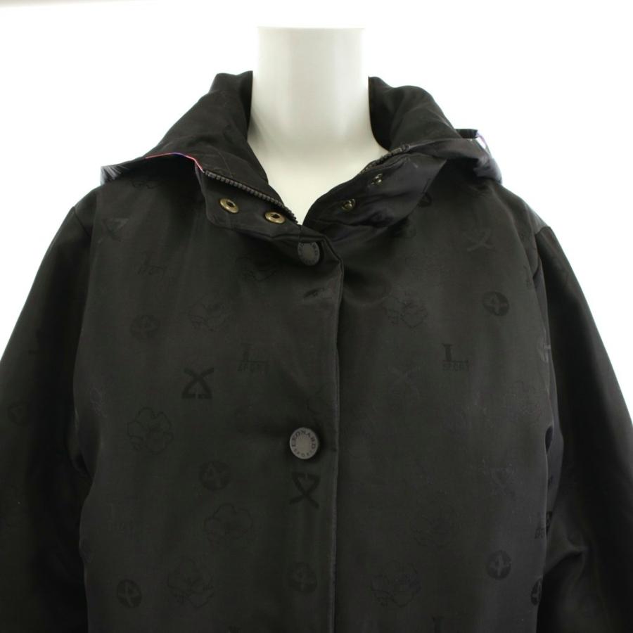 【中古】レオナールスポーツ LEONARD SPORT ダウンジャケット 総柄 フード 花柄 38 ピンク 茶 ブラウン 0545274 レオナールスポーツ LEONARD SPORT ダウンジャケット 総柄 フード 花柄