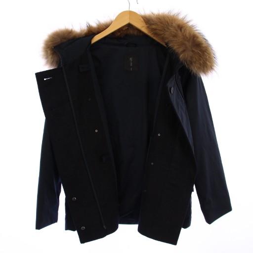 粧う ヨソオウ YOSOOU ダウンジャケット ジップアップ ファー 2 紺 /BM