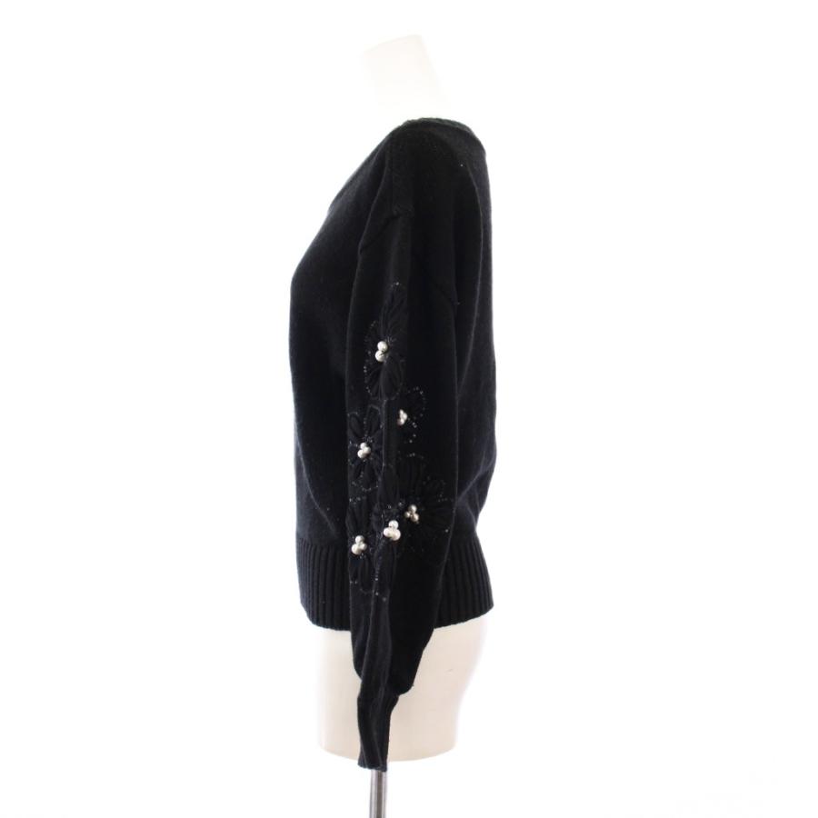 Rene（ルネ） ニット セーター フラワー刺繍 フェイクパール 七分袖 34