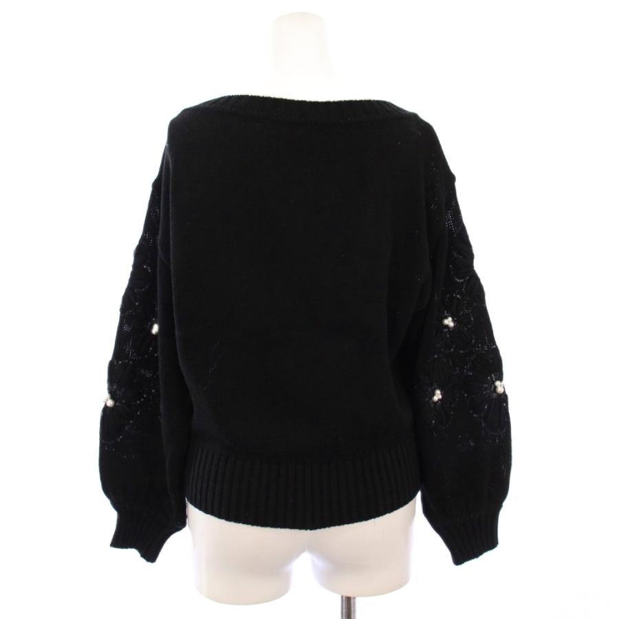 Rene（ルネ） ニット セーター フラワー刺繍 フェイクパール 七分袖 34  