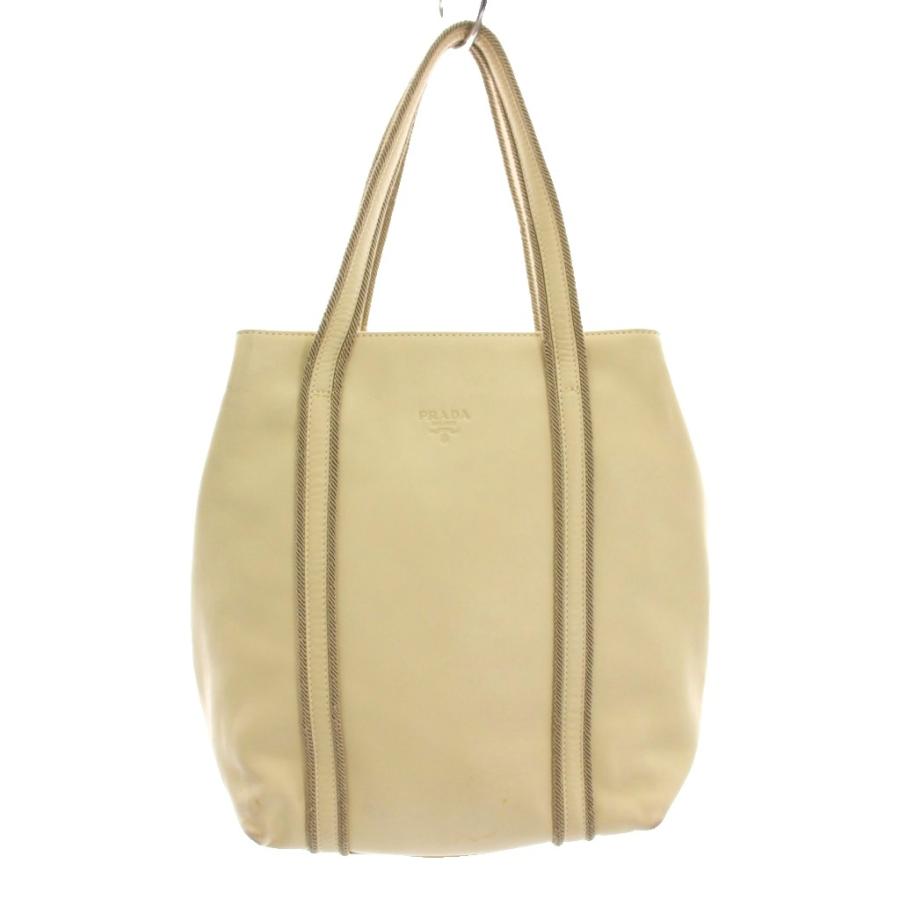 PRADA（プラダ） トートバッグ レザー ハンドバッグ アイボリー