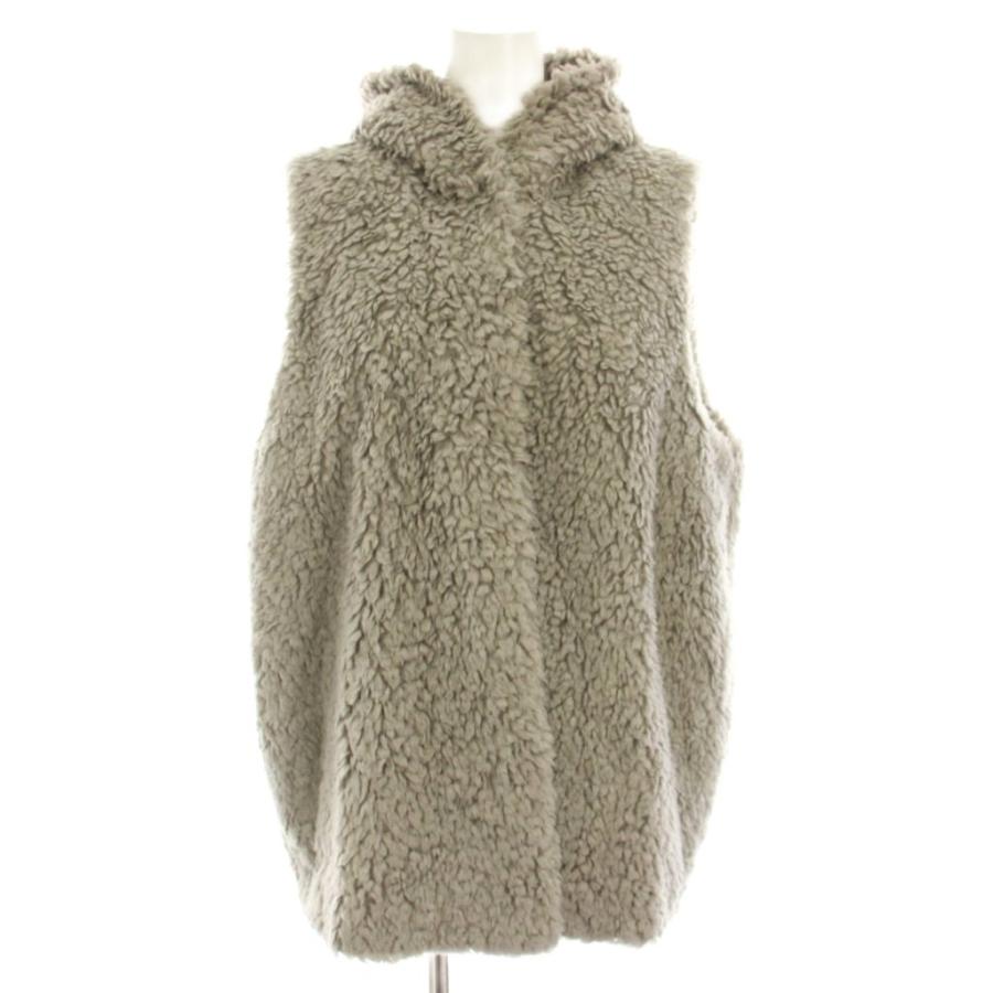 【中古】ヨリ yori 22AW プードルフードベスト ジレ 前開き アウター F グレー YR2225-132AW-2 /YT レディース ヨリ yori 22AW プードルフードベスト ジレ 前開き アウター F グレー