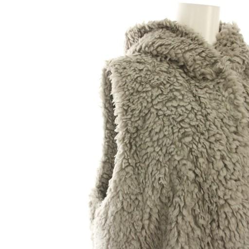 【中古】ヨリ yori 22AW プードルフードベスト ジレ 前開き アウター F グレー YR2225-132AW-2 /YT レディース ヨリ yori 22AW プードルフードベスト ジレ 前開き アウター F グレー