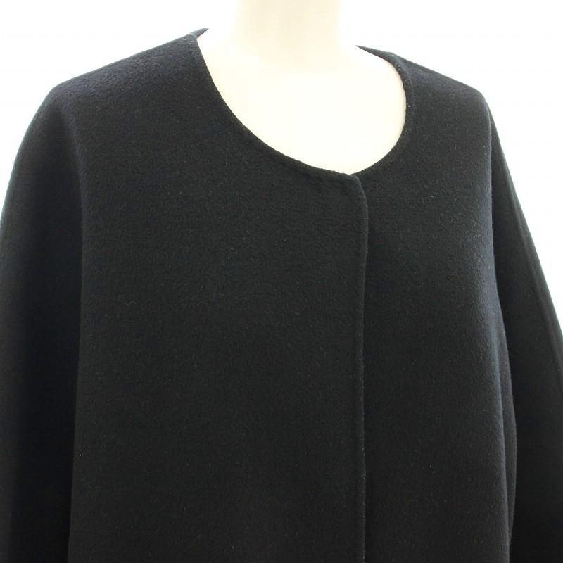 【中古】ミューズ ドゥーズィエム クラス MUSE de Deuxieme Classe ノーカラーウールコート ロング コート F 黒 ミューズ ドゥーズィエム クラス MUSE de Deuxieme Classe ノーカラー