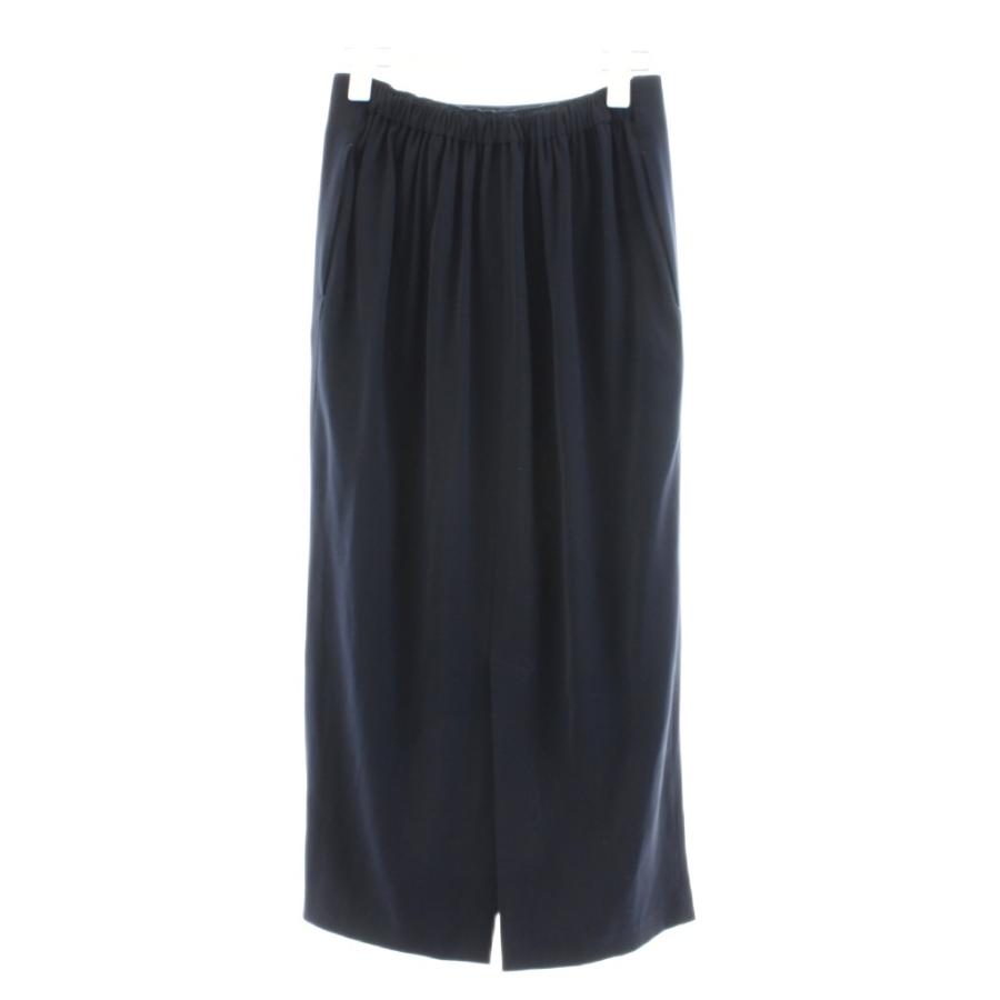 エンフォルド ENFOLD 19AW フレアスカート ミモレ ロング 36 紺