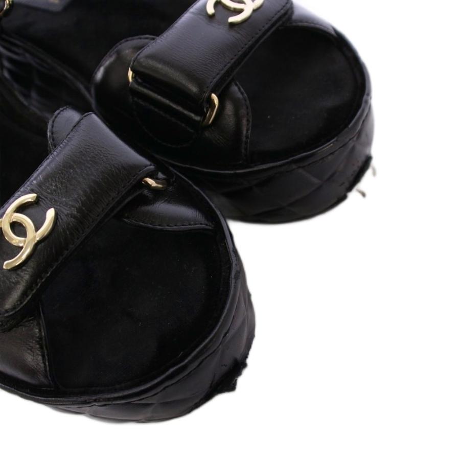 CHANEL（シャネル） サンダル シャイニーカーフスキン ココマーク