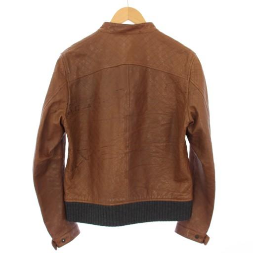 Lサイズ バルマン ラムレザージャケット キルティング ロゴ裏地 フライングイーグル ラムレザージャケット 羊革 裏地キルティング