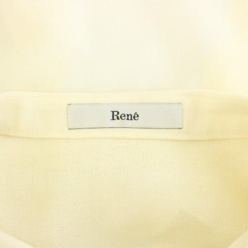 Rene（ルネ） シャツ ブラウス 長袖 フリル フェイクパール スカラップ