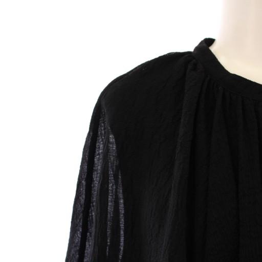 ウィムガゼット ケープブラウス シャツ バンドカラー シアー シースルー 黒 ウィムガゼット Whim Gazette 25SS ケープブラウス シャツ バンド