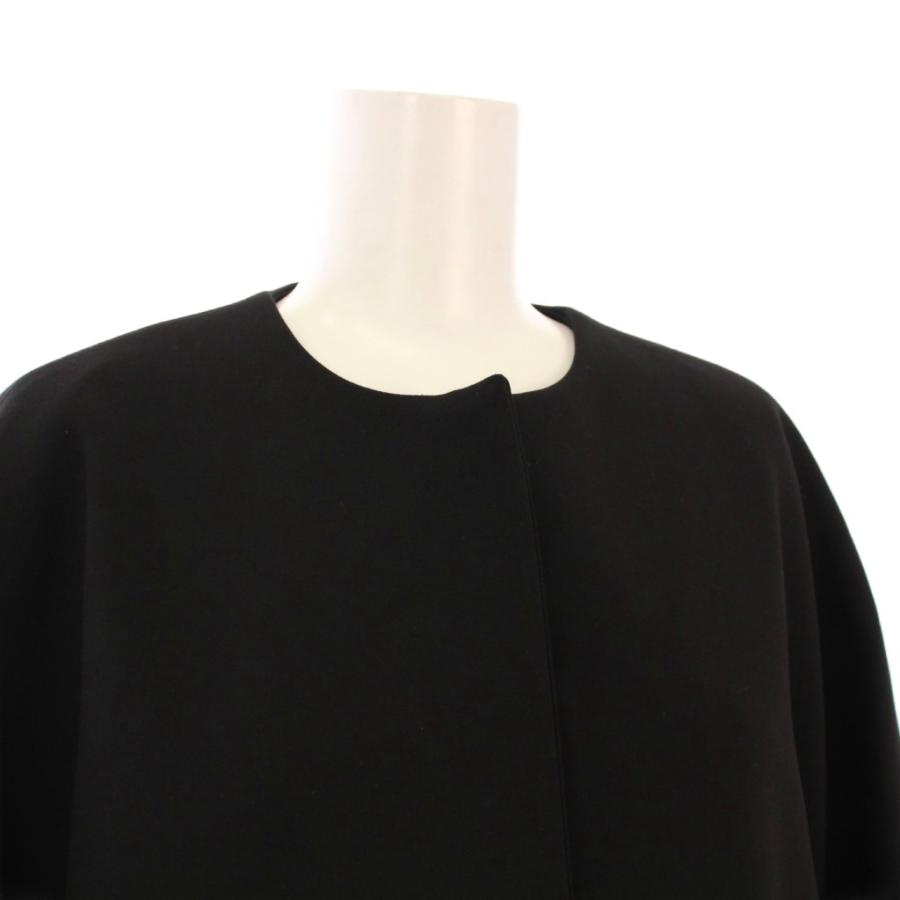 セオリーリュクス ノーカラーロングコート 膝丈 黒 Aライン M theory luxe（セオリーリュクス） theory luxe 22SS COSIMO BOLA STR