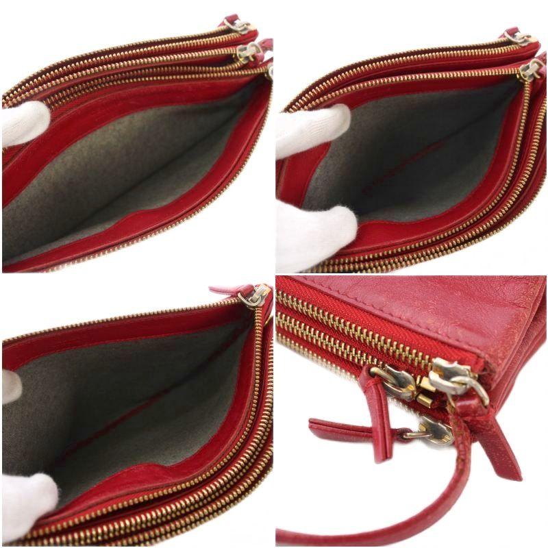 【美品】セリーヌ　フィービー期　トリオ　ラージ　レッド　ショルダーバッグ CELINE（セリーヌ） フィービー期 トリオラージ ショルダーバッグ