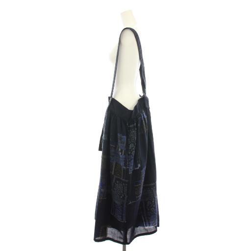 Y's ワイズ　ジャンパースカート　ヨウジ　ヤマモト Y's（ワイズ） ヨウジヤマモト ジャンパースカート ロング 花柄 2 紺