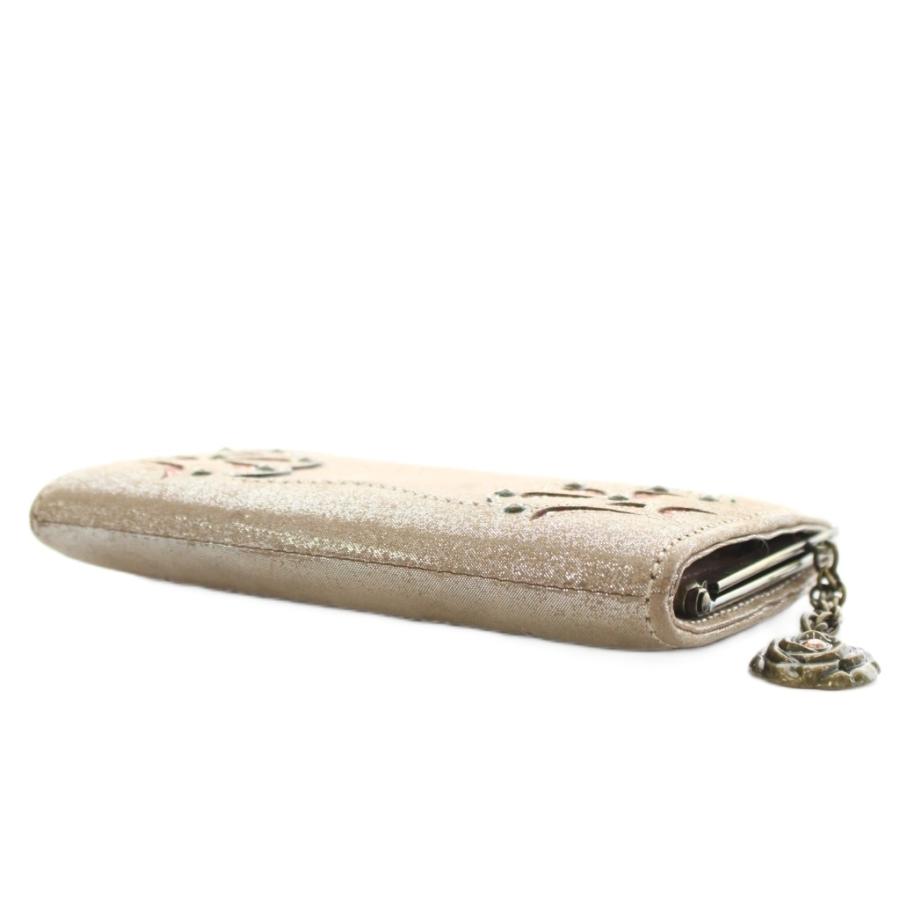 ANNA SUI（アナスイ） 財布 がま口 小銭入れ チャーム ベージュ /AN23