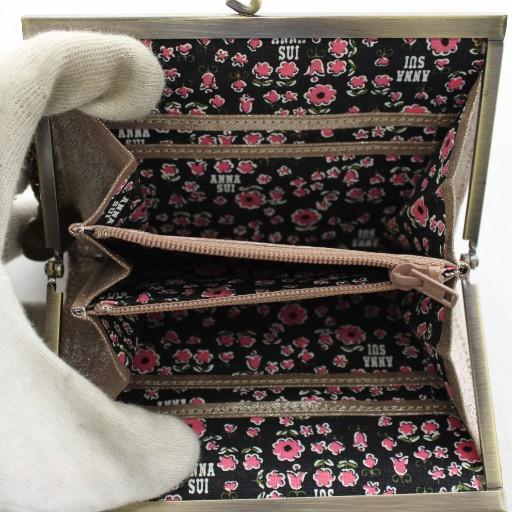 ANNA SUIがま口財布 ANNA SUI（アナスイ） 財布 がま口 小銭入れ チャーム ベージュ /AN23