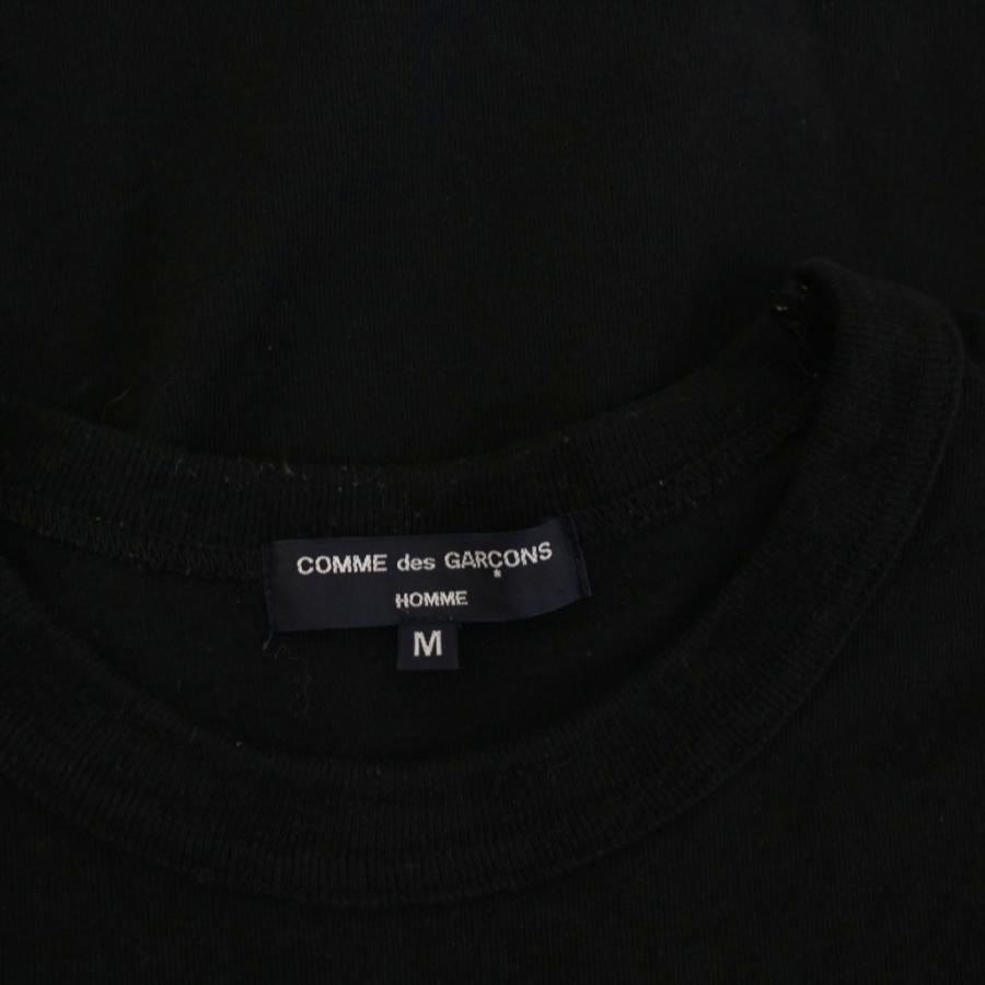 【中古】コムデギャルソンオム AD2021 Tシャツ カットソー 半袖 M 黒 ブラック レイヤード 裾チェック HI-T016 コムデギャルソンオム COMME des GARCONS HOMME AD2021 Tシャツ