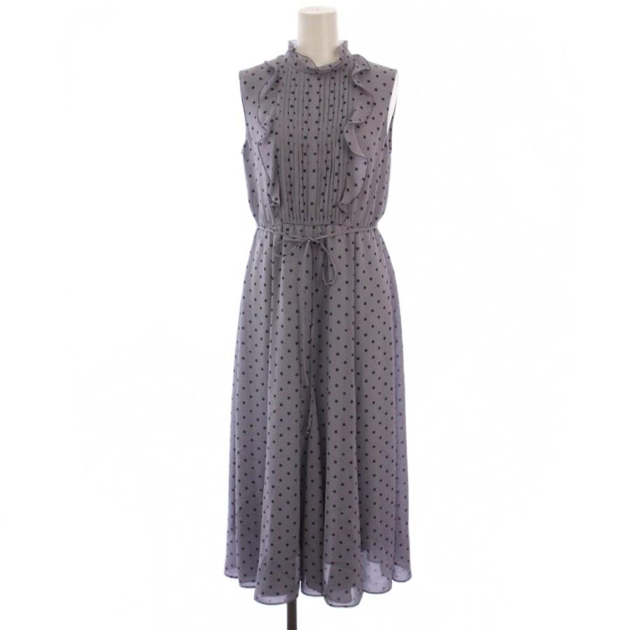 【中古】アナイ ANAYI 22SS ハートドット柄ワンピース ノースリーブ ロング フリル 36 グレー レディース アナイ ANAYI 22SS ハートドット柄ワンピース ノースリーブ ロング