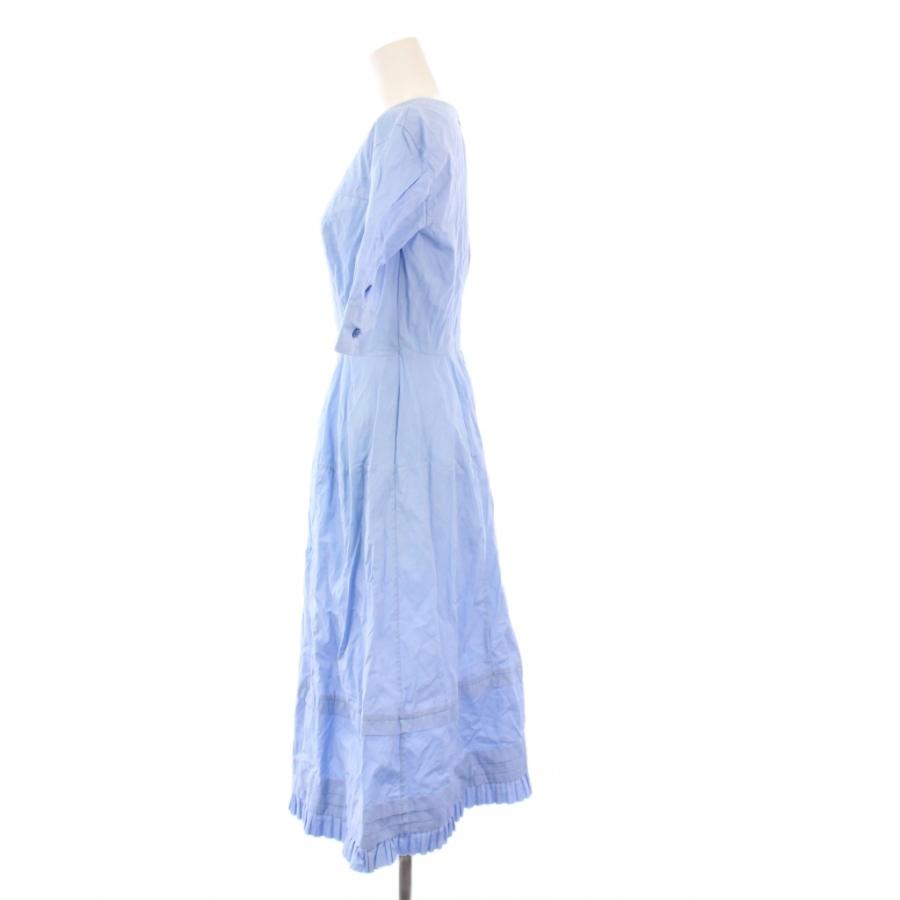 マルニ MARNI 24SS Iris Blue A-Line Midi Dress Aラインミディワンピース 半袖 ロング 38 水色 ABMA1220A0 UTC223 /KH レディースの画像
