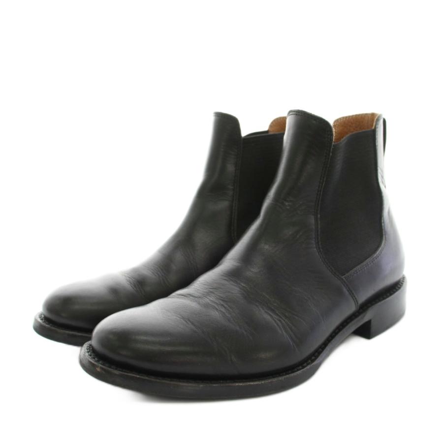 【中古】ブラザーブリッジ BROTHERBRIDGE HAZARD SIDE GORE BOOTS ショートブーツ レザー 7.5 黒 ブラック メンズ ブラザーブリッジ BROTHERBRIDGE ハザードサイドゴアブーツ HAZARD