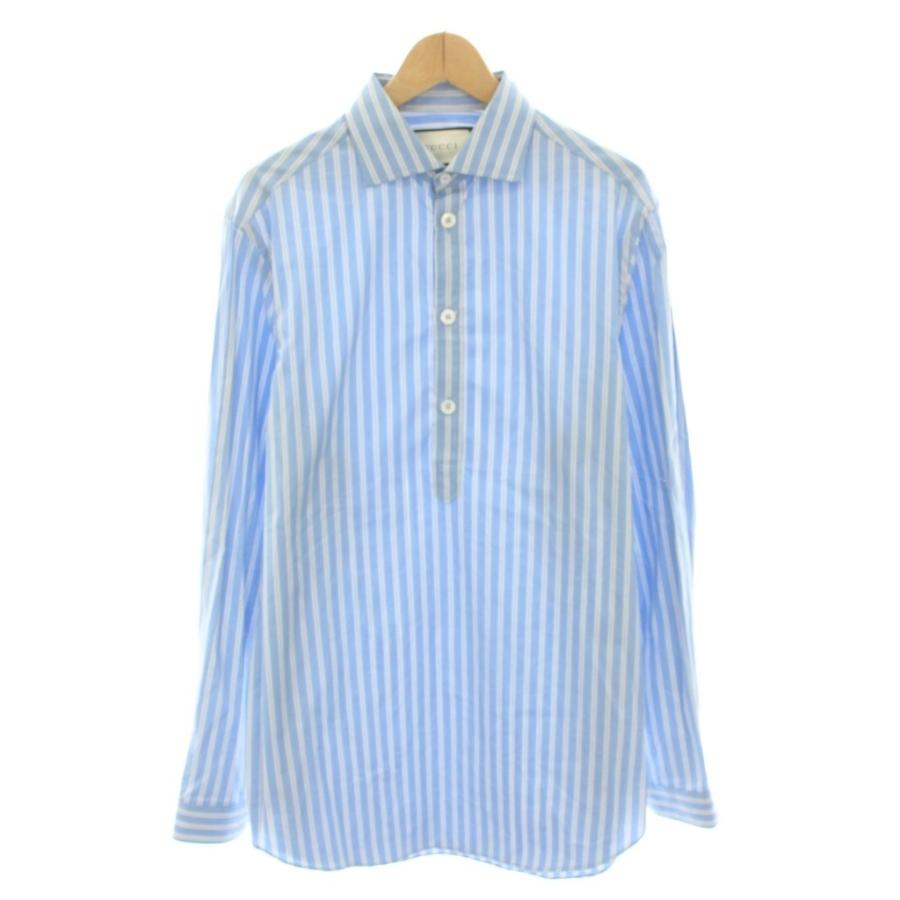 超美品 GUCCI 長袖ワイシャツ 最安値 グッチ GUCCI 長袖 シャツ ワイシャツ カラーシャツ ブラウス フロント