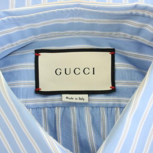 GUCCI 水色 リボン付きシャツ GUCCI 水色 リボン付きシャツ