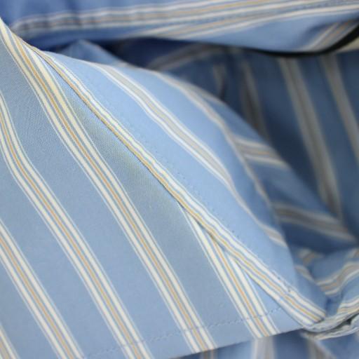 GUCCI（グッチ） シャツ 長袖 ハーフボタン ストライプ柄 46 水色