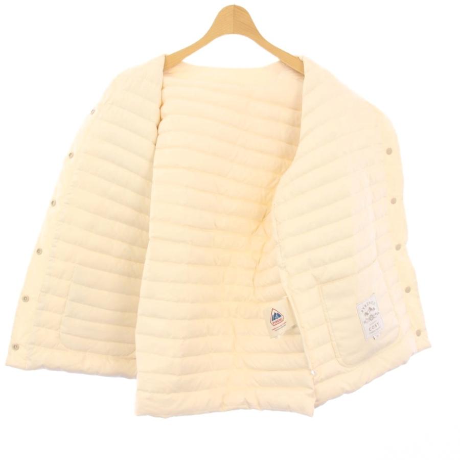 PYRENEX アイボリー ノーカラーダウンジャケット Pyrenex（ピレネックス） ダウン ブルゾン レディース ノーカラー